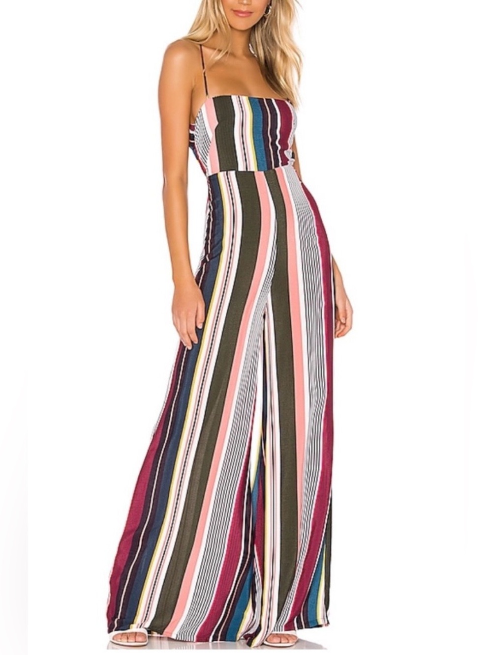 Flynn Skye Jennifer On Vacation Striped Wide Leg Jumpsuit XS